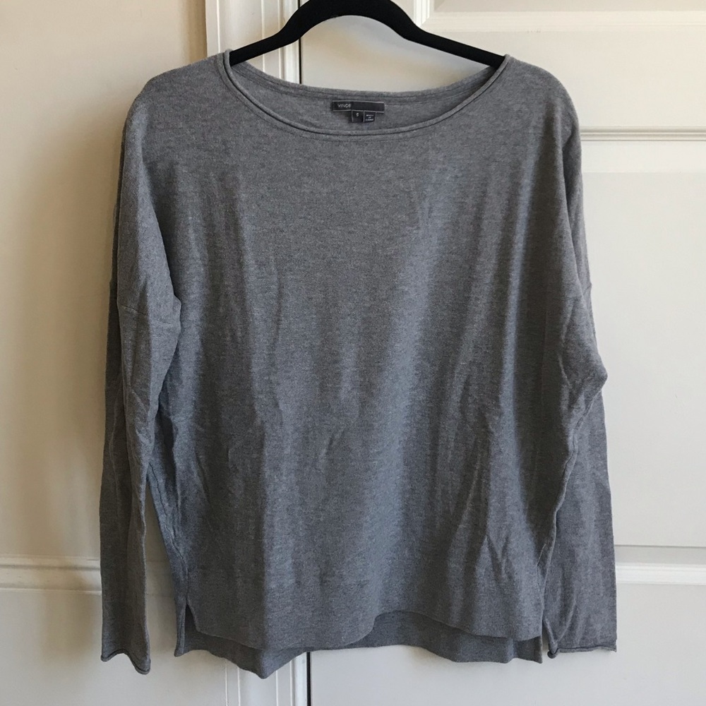 NWOT Vince Gray Crew Neck Cotton Sweater